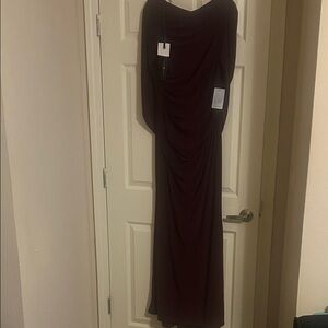 Chic Long Sleeve Burgundy Dress